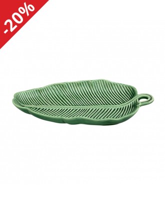 Platou ceramic frunza de banan, 26.5 cm, Folhas - BORDALLO PINHEIRO